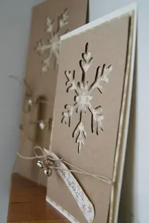 cartão de natal - cartão com papel craft 