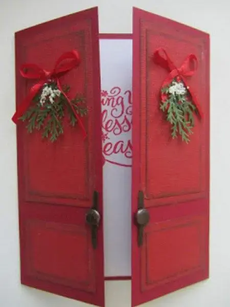 christmas card - card with doors 