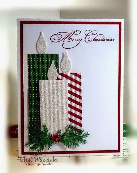 cartão de natal - cartão com velas natalinas 
