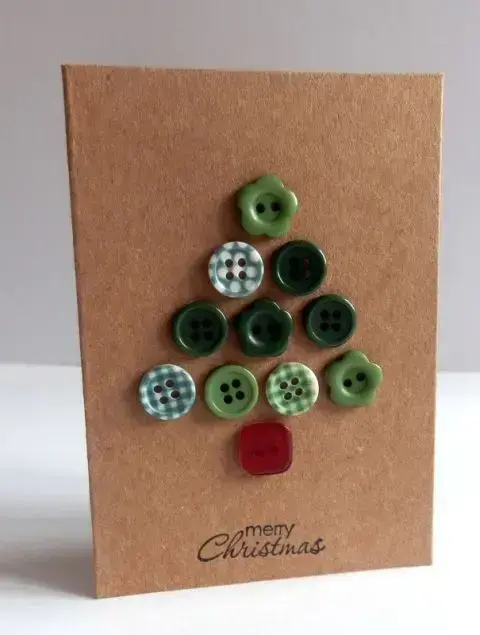 cartão de natal - cartão de botões coloridos