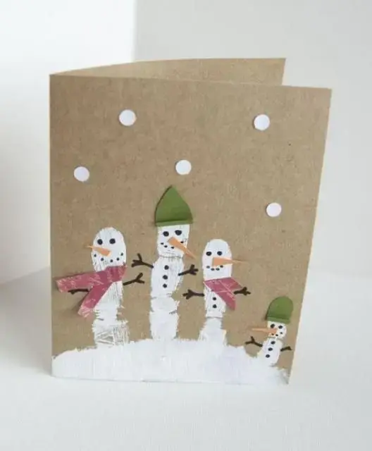 cartão de natal - cartão de natal com bonecos de neve 
