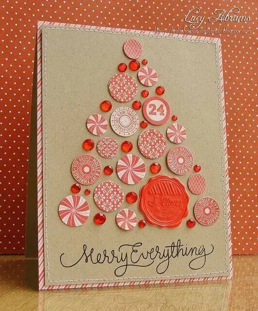 cartão de natal - cartão de natal costurado 