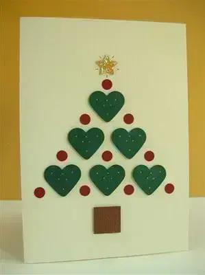 cartão de natal - cartão de árvore feito à mão 