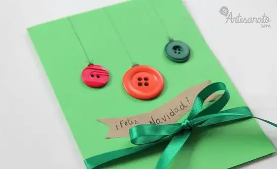 christmas card - simple card with button