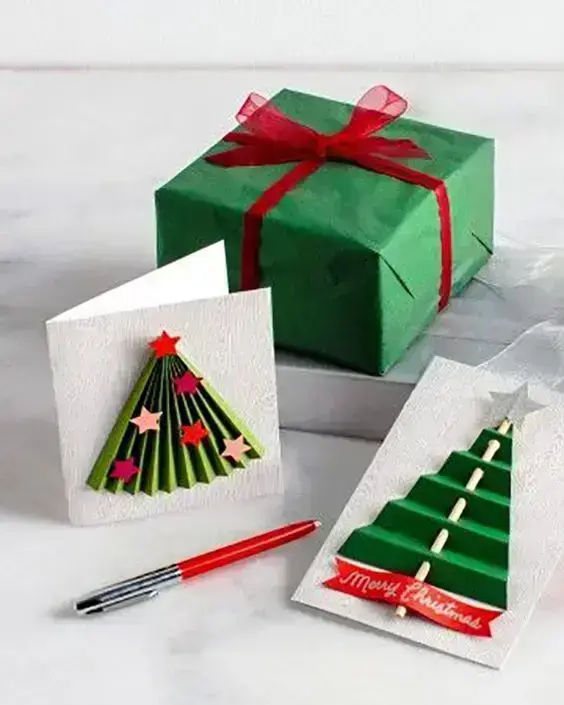christmas card - simple cards with gift 
