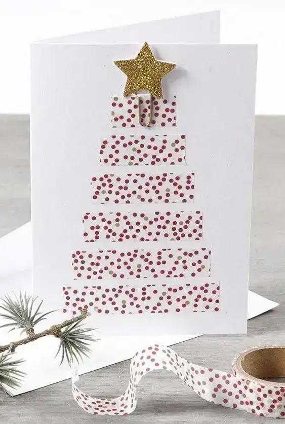 cartão de natal - catão feito com fita adesiva 