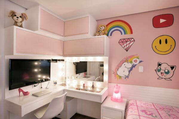 quarto rosa para meninas