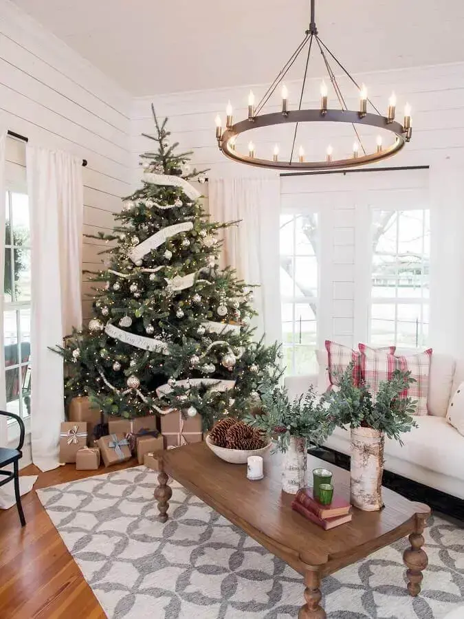 decoração natalina para sala com árvore grande Foto Great America Country