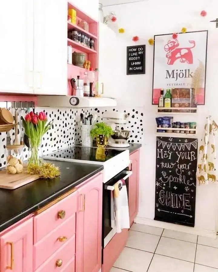decoração simples para cozinha rosa Foto Bohemian Style Ideas