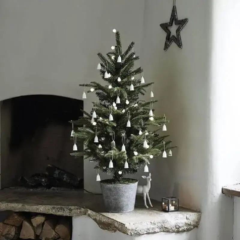 Simple decoration for small Christmas tree with silver ornaments Photo StyleLovely