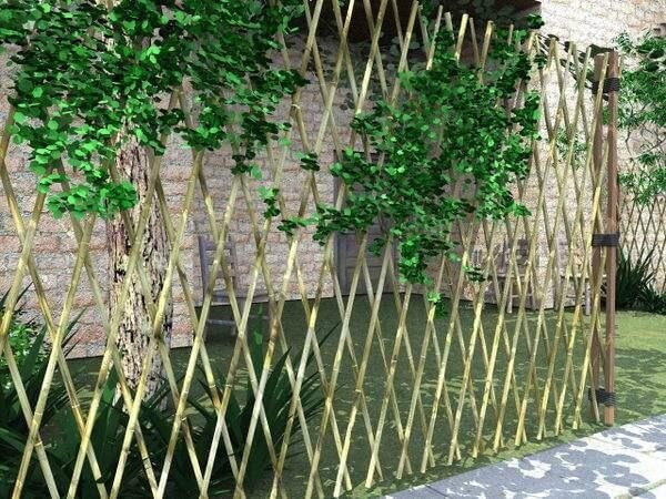 Modelo de cerca de bambu trançada