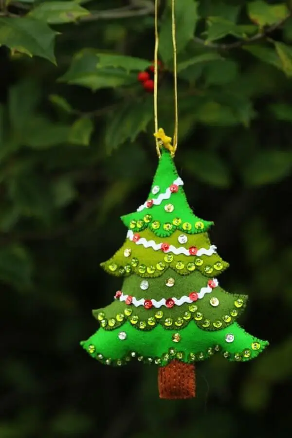 enfeites para árvore de natal artesanal em formato de pinheiro Foto Pinterest