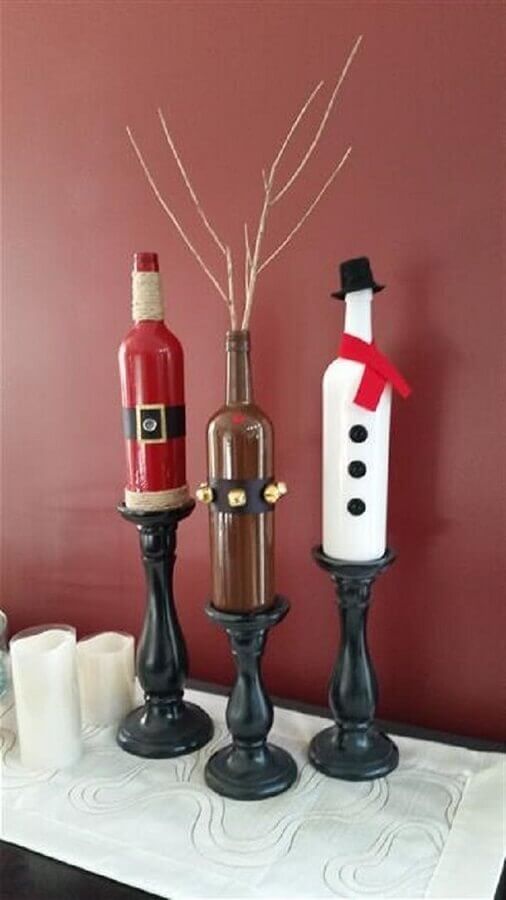 garrafas decoradas natalinas Foto Pinterest