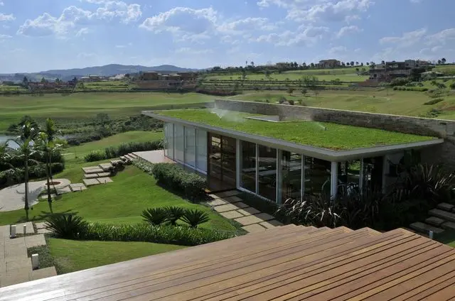 jardim residencial - jardim de casa com teto verde 