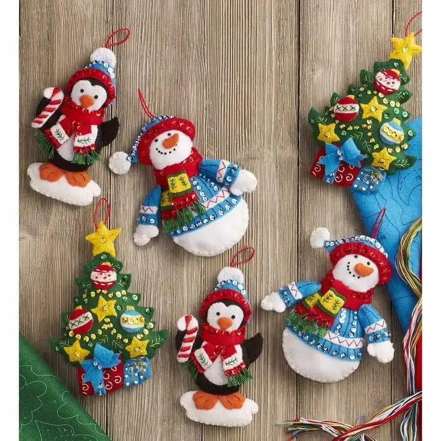kit enfeites para árvore de natal artesanal Foto Pinterest