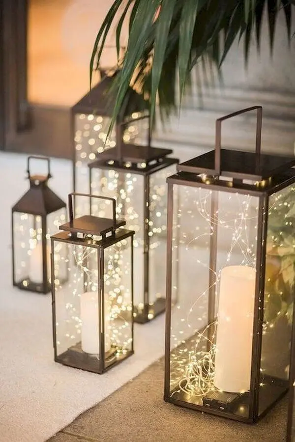 lanternas para decoração de réveillon Foto Pinterest