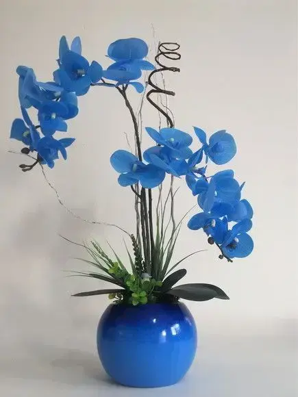 orquídea azul - arranjo de orquídeas artificiais 