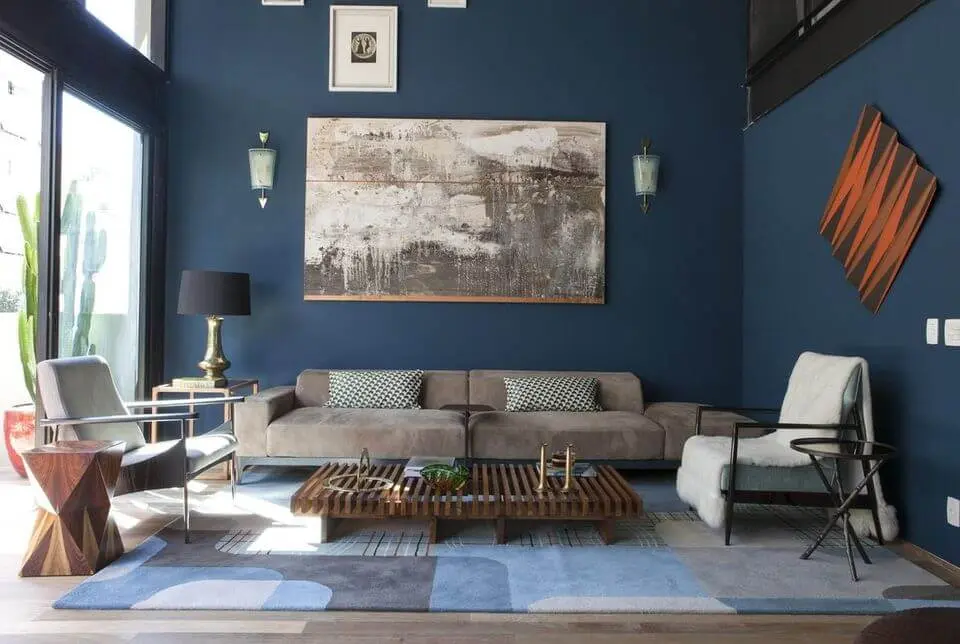 tapete colorido - ambiente com decoração moderna e tapete estampado 
