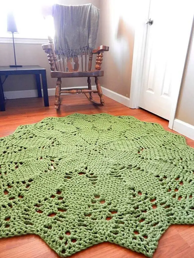tapete de crochê verde musgo Foto Gabi Ralea DIY & Decor