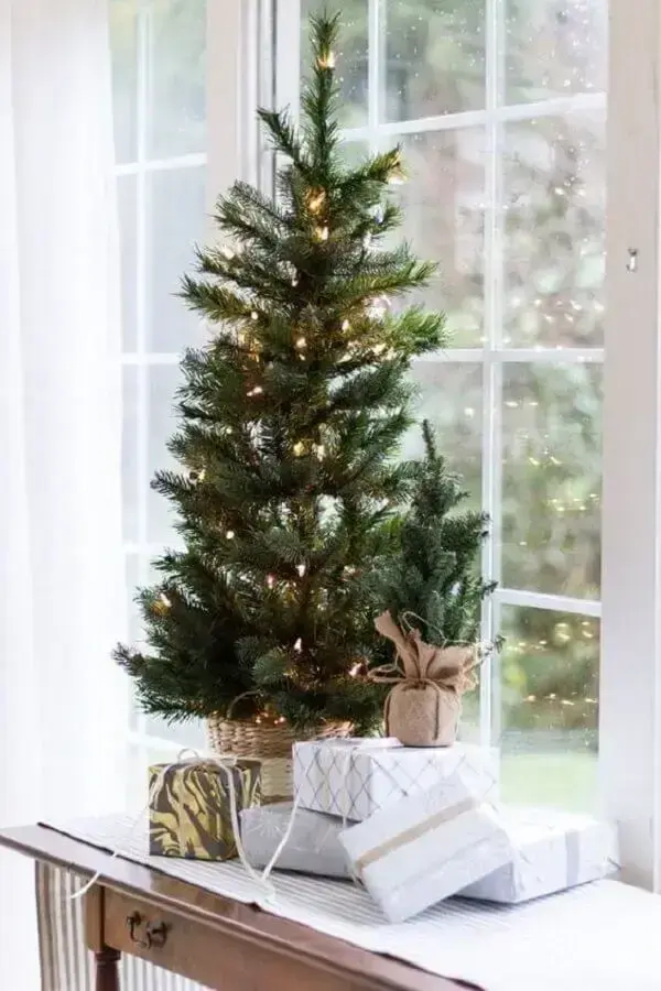 small christmas tree with flashing lights Photo Pinterest