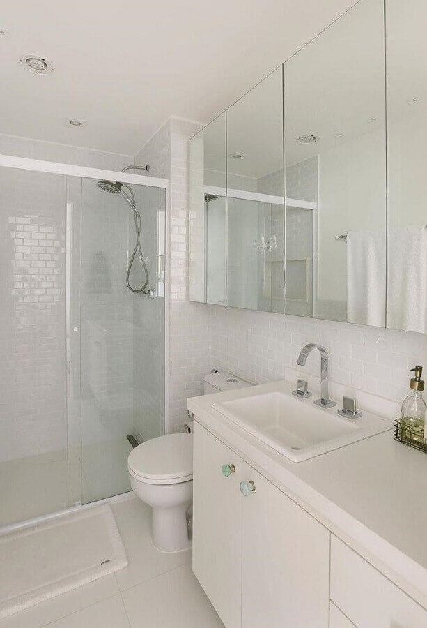 azulejo branco para banheiro simples Foto Mandril Arquitetura