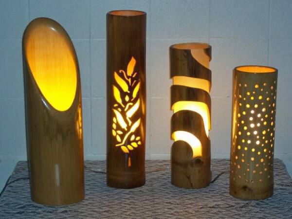 Crie lindas luminárias a partir do artesanato com bambu grosso