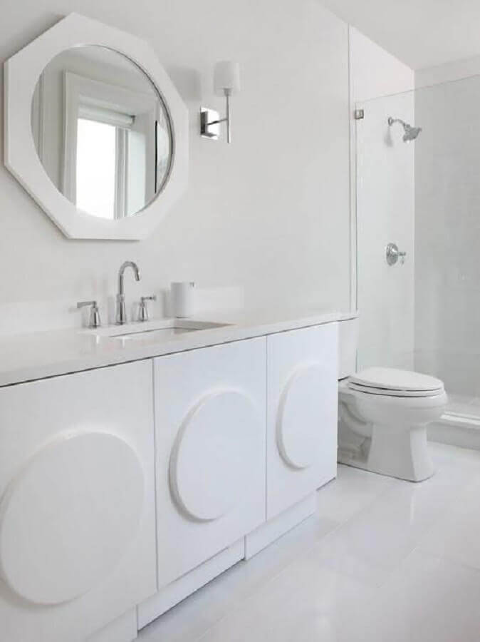 banheiro branco minimalista Foto Pinterest