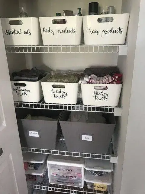 cesto organizador - armário com cestos 