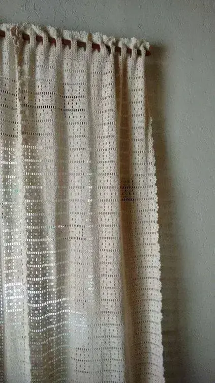 cortina de crochê - cortina branca simples e grande 