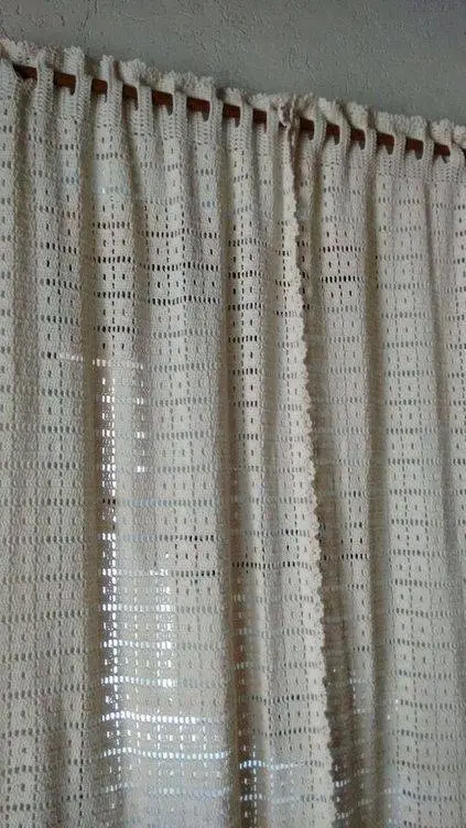 cortina de crochê - cortina de crochê simples e branca 