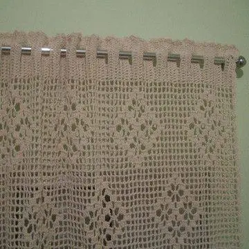 cortina de crochê - cortina grande e branca 