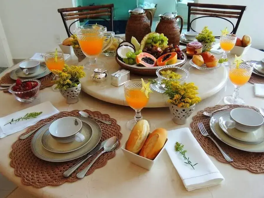 decoração para mesa de café da manhã com frutas Foto Formosa Casa