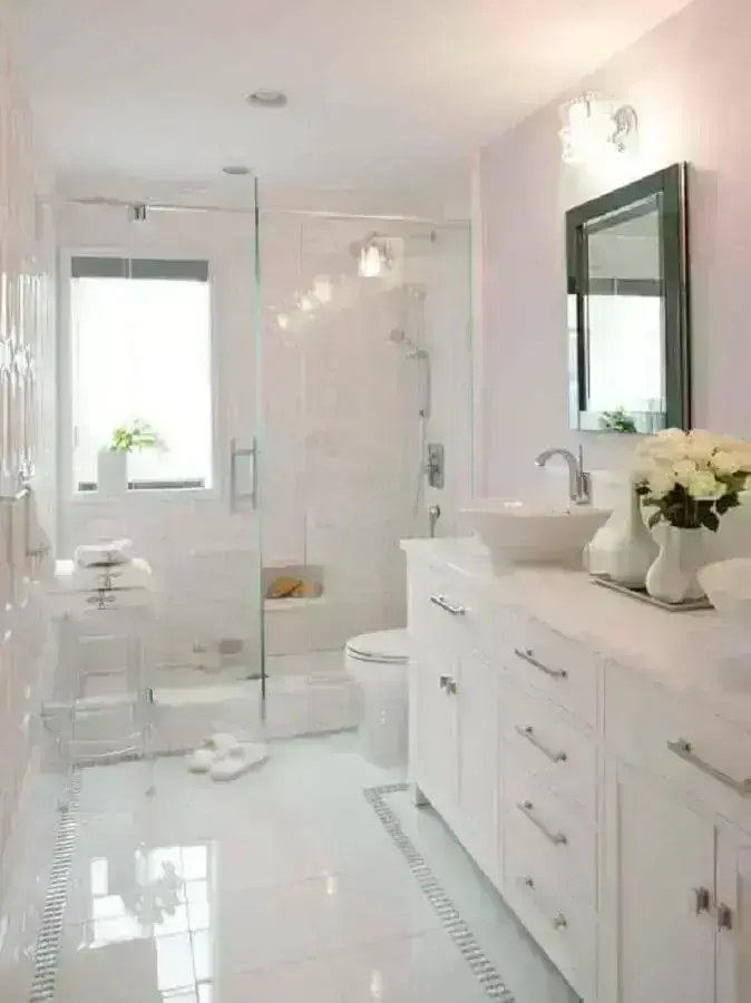 decoração romântica para banheiro todo branco Foto Home Decor Ideas