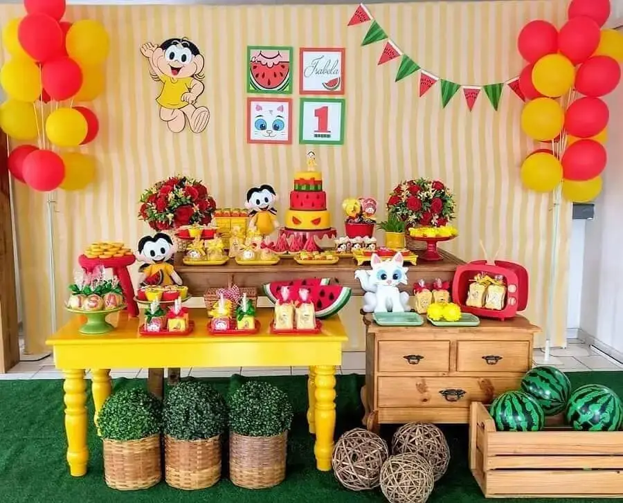 mesa de festa de aniversário da Magali Foto Pinterest
