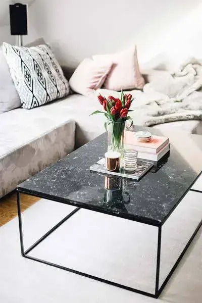 mesa de mármore - mesa de mármore preto 