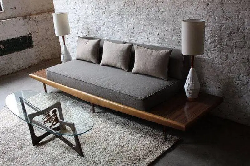 modelo de sofá sem braço para sala rústica Foto Pinterest