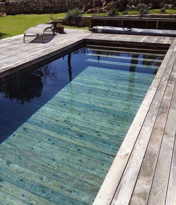 revestimento para piscina - piscina de madeira 