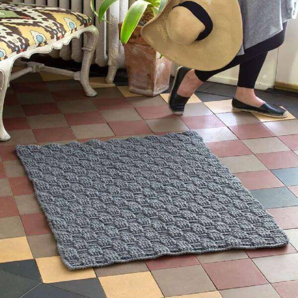 como fazer tapete de crochê quadrado