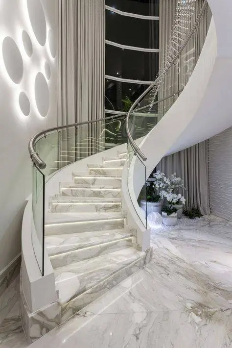 Escada de mármore - escada curva 
