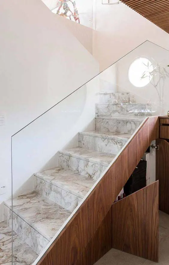 Escada de mármore - escada de mármore branco