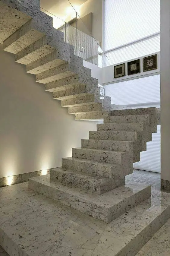 Escada de mármore - escada de mármore com degraus grandes 