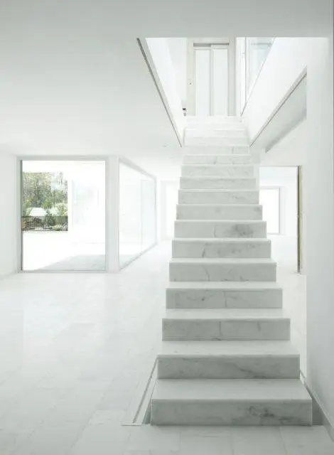 Escada de mármore - escada de mármore sem guarda corpo 