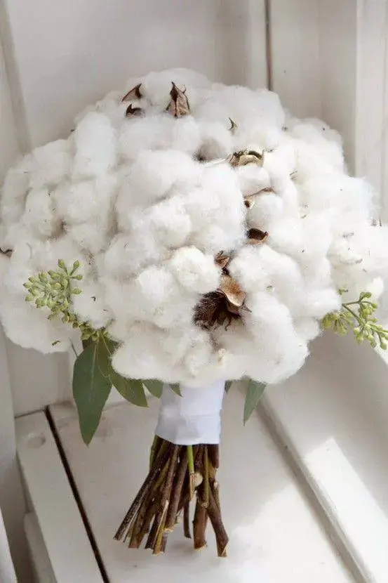 bodas de algodão - buquê de algodão 