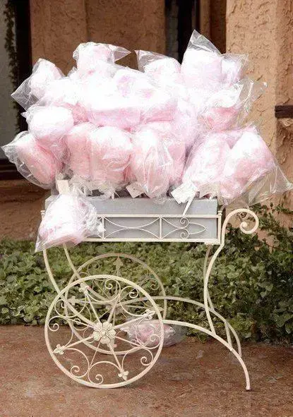 bodas de algodão - carrinho de algodão doce 