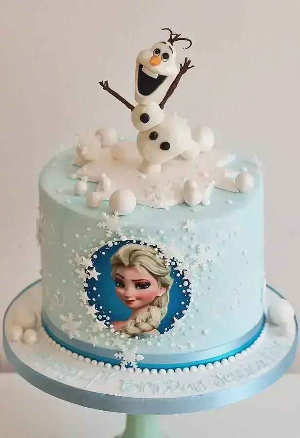 frozen birthday cake with olaf on top Foto Fiesta Ideas