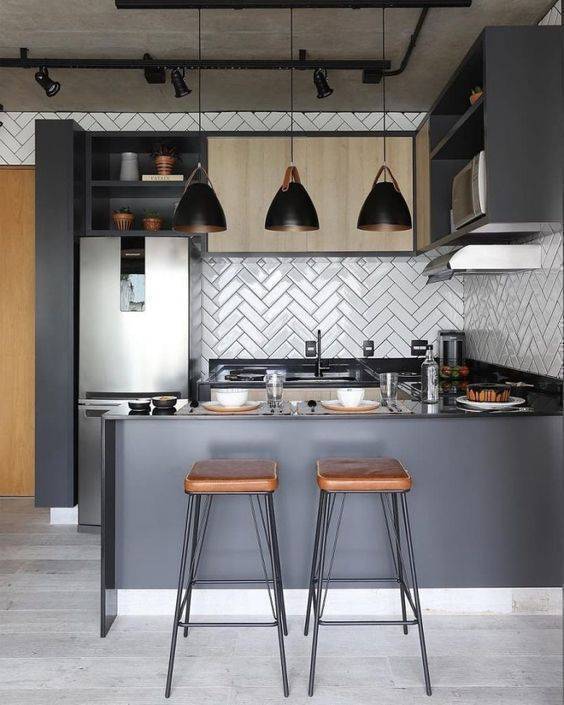 cozinha cinza - cozinha com paredes cinza 