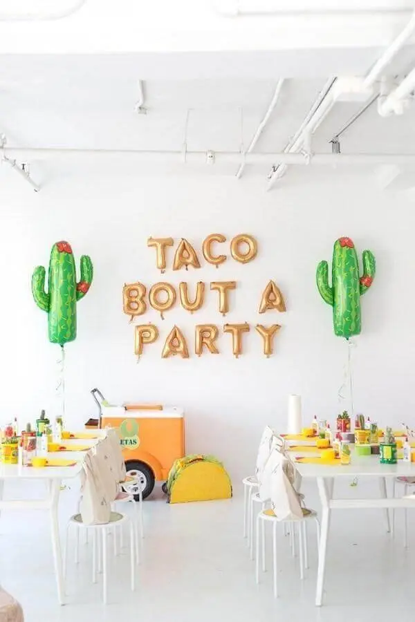 decoração de festa surpresa com tem México Foto Stephanie Kantis