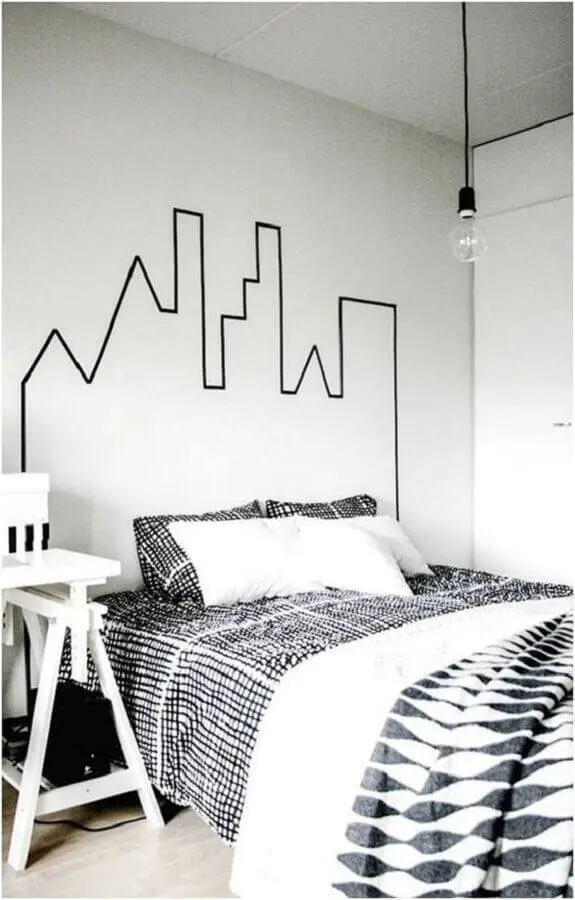 decoração minimalista para quarto branco e preto Foto Homens de Sucesso