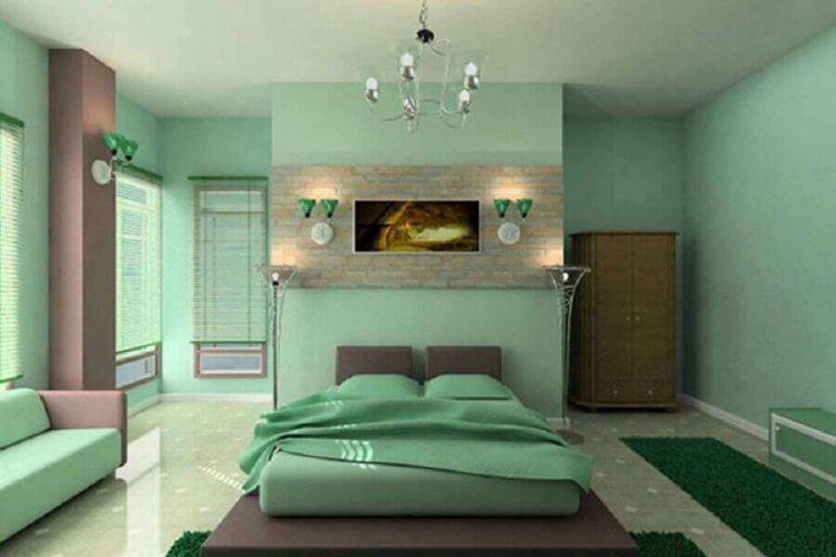 decoração monocromática para quarto todo verde Foto RedLar