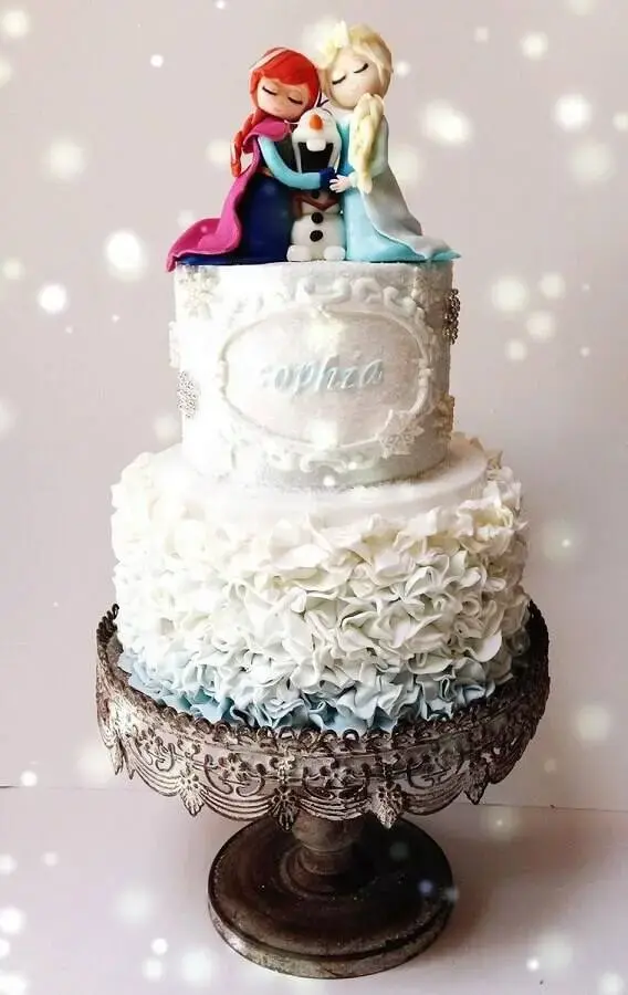 frozen 2 storey birthday cake decoration Photo Happy Birthday World